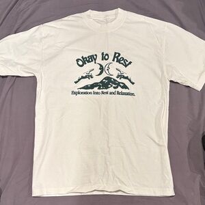 Okay to Rest White Graphic T-Shirt